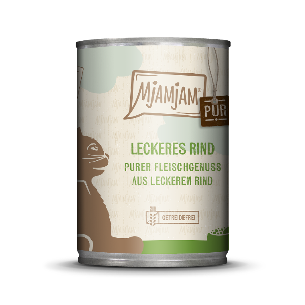 Mjamjam Puur Vlees Kattenblikje 400g - Puur vleesgenot - heerlijk puur rundvlees Mjamjam Puur Vlees Kattenblikje 400g - Puur vleesgenot - heerlijk puur rundvlees
