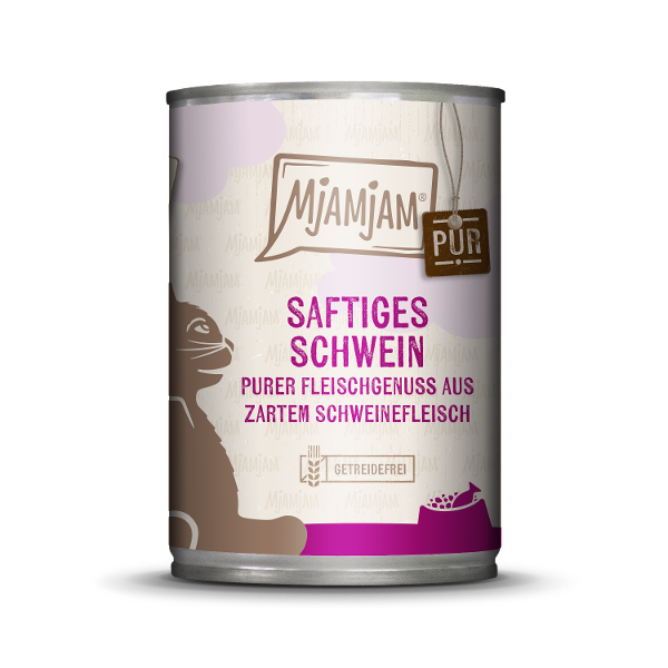 Mjamjam Puur Vlees Kattenblikje 400g - Puur vleesgenot - puur sappig varkensvlees Mjamjam Puur Vlees Kattenblikje 400g - Puur vleesgenot - puur sappig varkensvlees