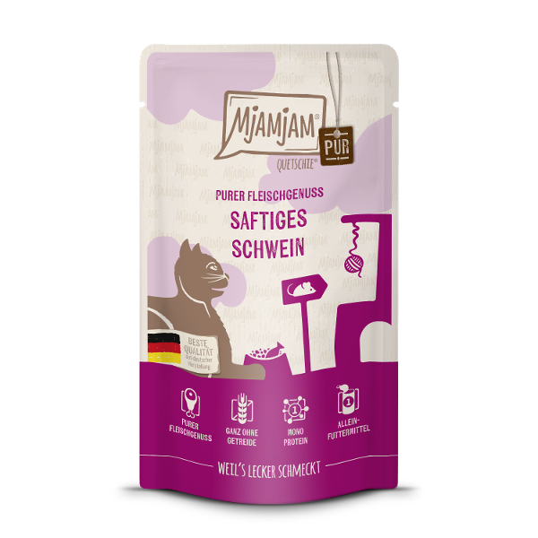 Mjamjam Puur Vlees Kattenzakje 125g varkensvlees puur