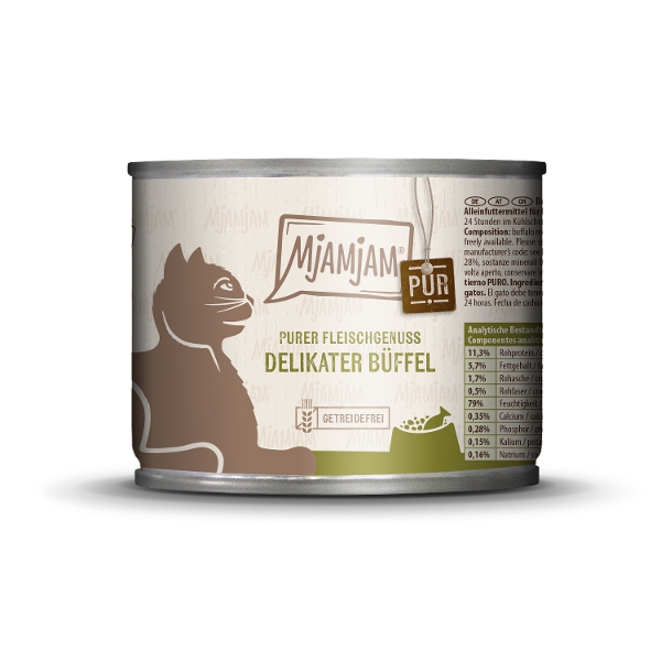 Mjamjam Puur Vlees Kattenblikje 200g buffel puur Mjamjam Puur Vlees Kattenblikje 200g buffel puur