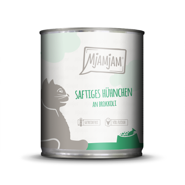 Mjamjam Katten Maaltijd Blik 800g - Sappige Kip Met Broccoli