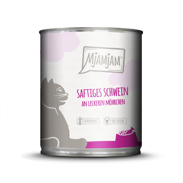 Mjamjam Katten Maaltijd Blik 800g - Sappig varkensvlees met heerlijke worteltjes Mjamjam Katten Maaltijd Blik 800g - Sappig varkensvlees met heerlijke worteltjes