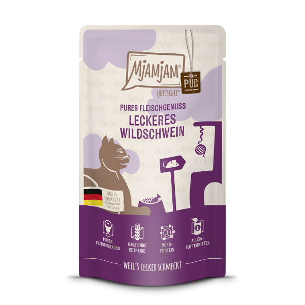 Mjamjam Puur Vlees Kattenzakje 125g wild zwijn puur Mjamjam Puur Vlees Kattenzakje 125g wild zwijn puur