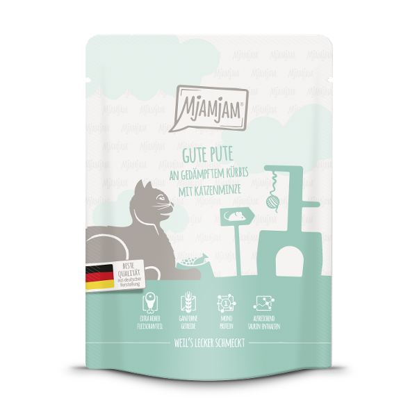 Mjamjam Katten Zakje 300g - Kalkoen & Pompoen