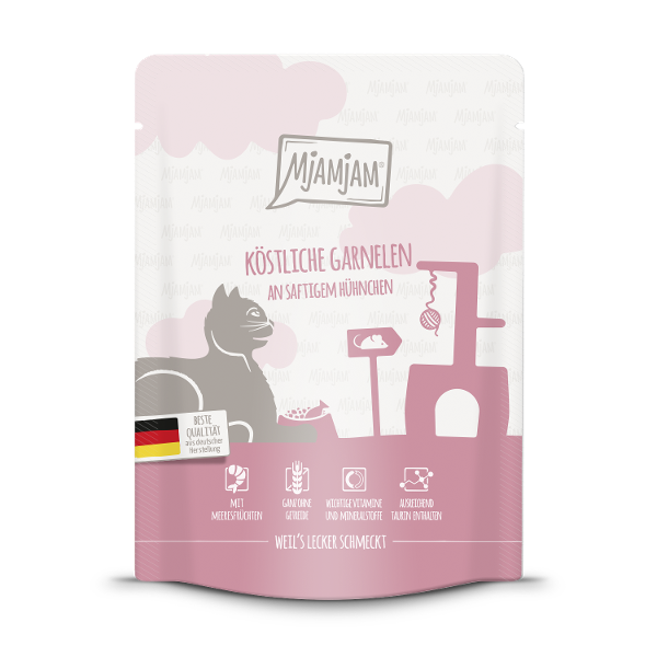 Mjamjam Katten Zakje 300g - Garnalen & Kip