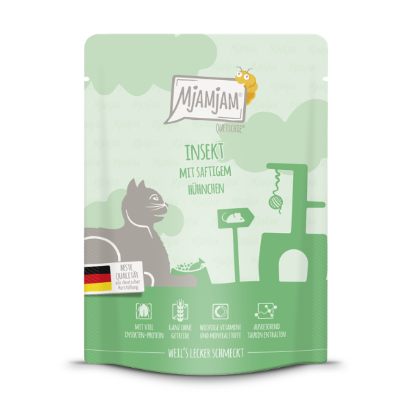 Mjamjam Katten Zakje 300g Insect met kip