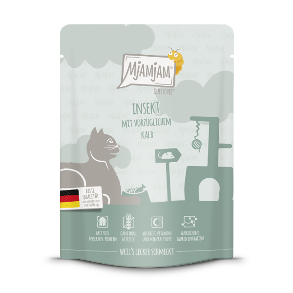 Mjamjam Katten Zakje 300g Insect met kalf Mjamjam Katten Zakje 300g Insect met kalf