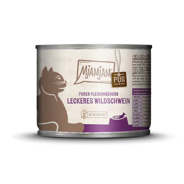 Mjamjam Puur Vlees Kattenblikje 200g wild zwijn puur Mjamjam Puur Vlees Kattenblikje 200g wild zwijn puur