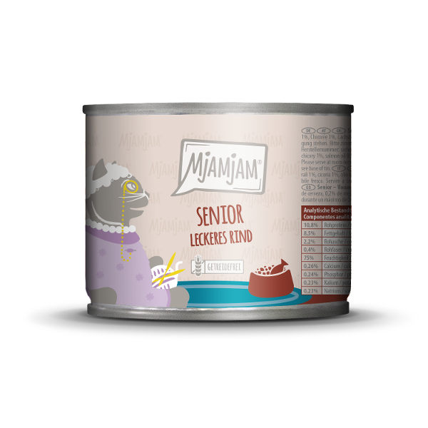 Mjamjam Senior natvoer kat rund 200g Mjamjam Senior natvoer kat rund 200g