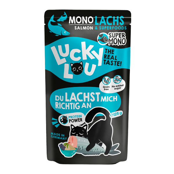 Lucky Lou SuperMono² zakje 125g zalm Lucky Lou SuperMono² zakje 125g zalm