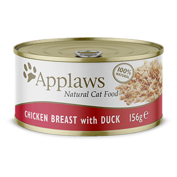 Applaws Katten Natvoer in Blikjes 156g kip en eend