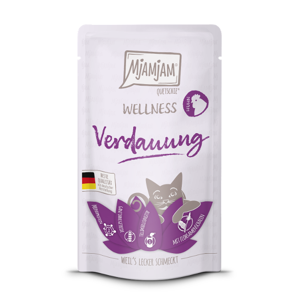 Mjamjam Wellness natvoer kat 125g Spijsvertering - Kip Mjamjam Wellness natvoer kat 125g Spijsvertering - Kip