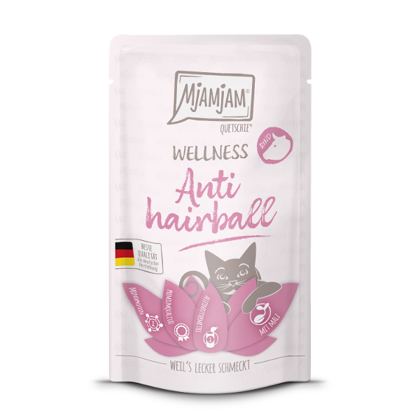 Mjamjam Wellness natvoer kat 125g Anti Haarbal Rundvlees Mjamjam Wellness natvoer kat 125g Anti Haarbal Rundvlees