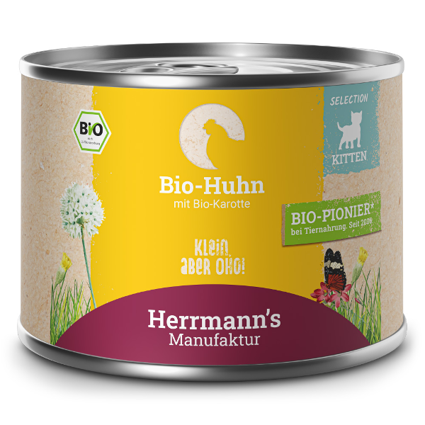 Herrmann's Kittenvoer - Bio kip met wortel 200g