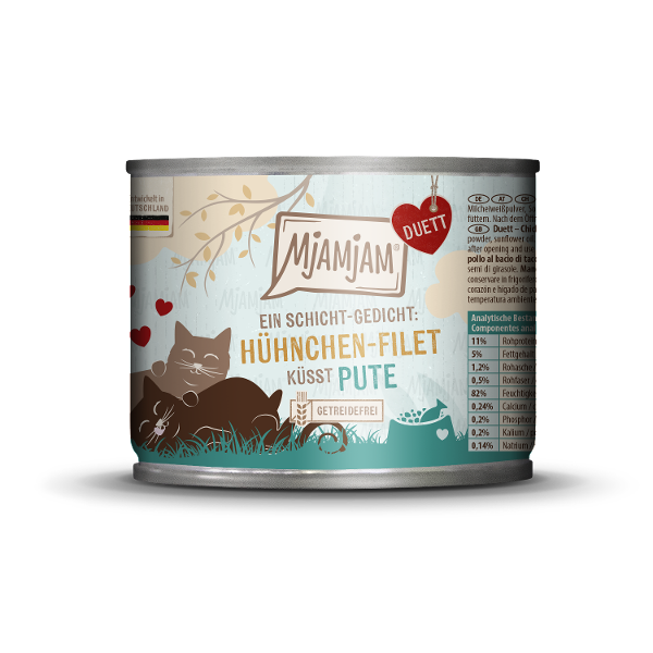 Mjamjam Duett natvoer kat kipfilet kust kalkoen 200g Mjamjam Duett natvoer kat kipfilet kust kalkoen 200g