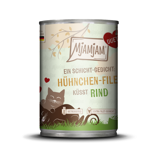 Mjamjam Duett natvoer kat 400g Kipfilet kust rundvlees Mjamjam Duett natvoer kat 400g Kipfilet kust rundvlees