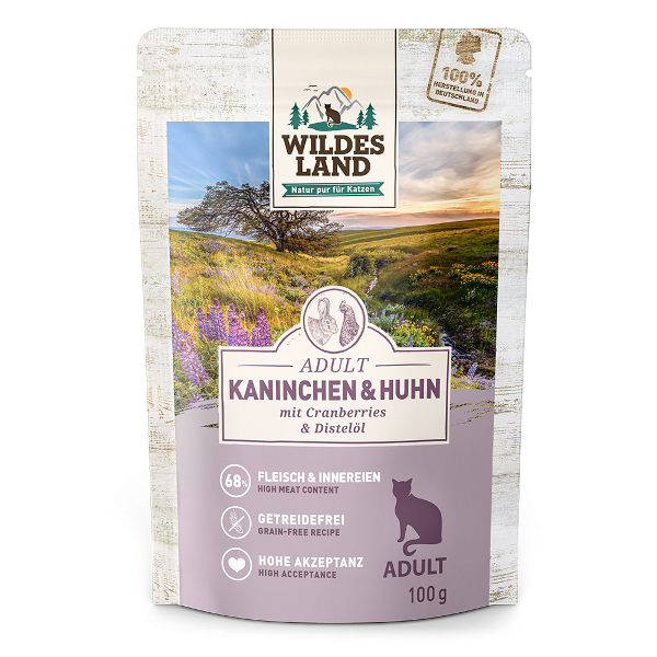 Wildes Land Classic Kattenzakjes 100g Konijn & kip Wildes Land Classic Kattenzakjes 100g Konijn & kip