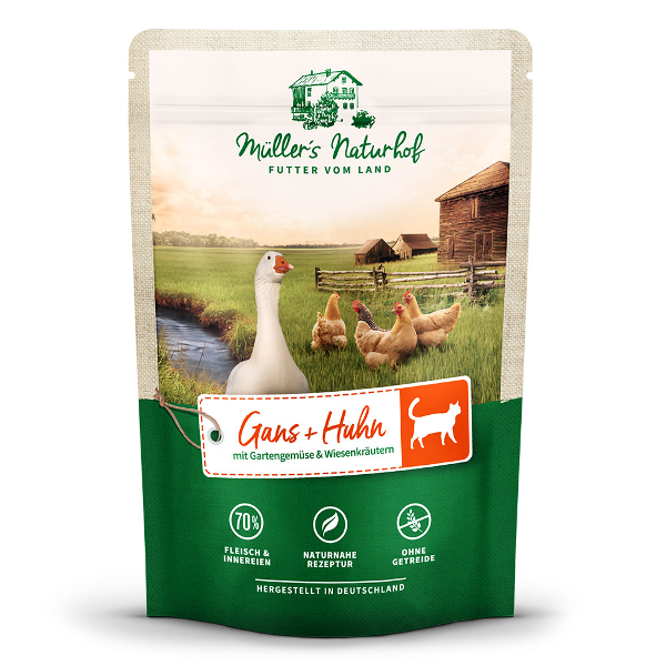 Müller's Naturhof Katten Natvoer 100g gans & kip