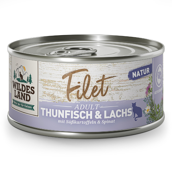 Wildes Land Filet voor katten 80g tonijn & zalm Wildes Land Filet voor katten 80g tonijn & zalm