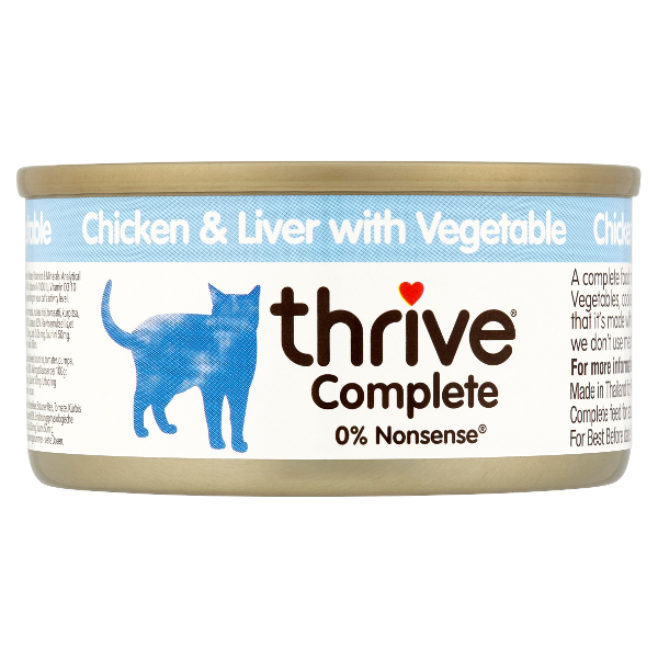 Thrive Complete natvoer kat 75g kip & kippenlever met groenten