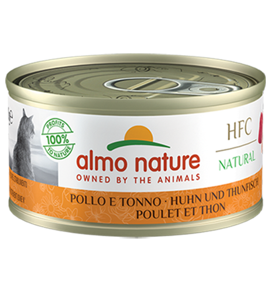 Almo Nature Kattenvoer HFC Natural 70g kip & tonijn Almo Nature Kattenvoer HFC Natural 70g kip & tonijn