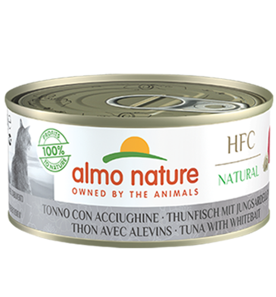 Almo Nature Katten Natvoer HFC Natural 150g Tonijn met Jonge Ansjovis Almo Nature Katten Natvoer HFC Natural 150g Tonijn met Jonge Ansjovis