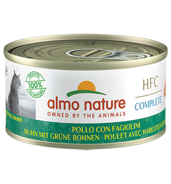 Almo Nature Katten Natvoer HFC Complete 70g kip & sperziebonen Almo Nature Katten Natvoer HFC Complete 70g kip & sperziebonen