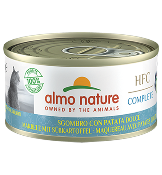 Almo Nature Katten Natvoer HFC Complete 70g makreel & zoete aardappel Almo Nature Katten Natvoer HFC Complete 70g makreel & zoete aardappel