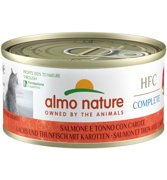 Almo Nature Katten Natvoer HFC Complete 70g zalm, tonijn & wortelen