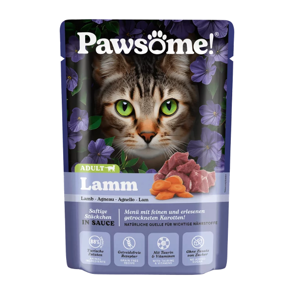 Pawsome Adult natvoer kat 85g lam Pawsome Adult natvoer kat 85g lam