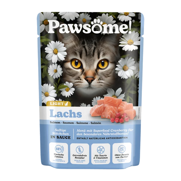 Pawsome Adult natvoer kat 85g Light zalm Pawsome Adult natvoer kat 85g Light zalm