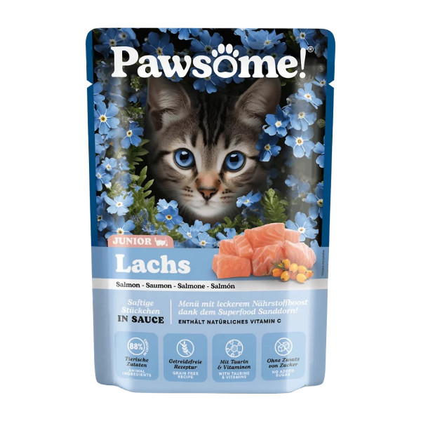 Pawsome Kitten natvoer 85g zalm Pawsome Kitten natvoer 85g zalm