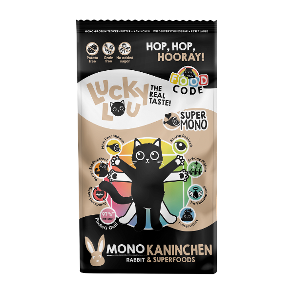 Lucky Lou Food Code mono konijn 340g Lucky Lou Food Code mono konijn 340g