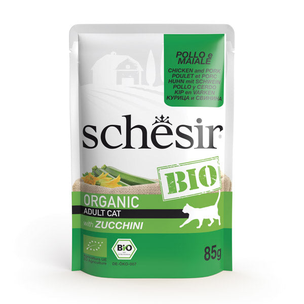 Schesir Bio natvoer kat 85g kip & varken Schesir Bio natvoer kat 85g kip & varken