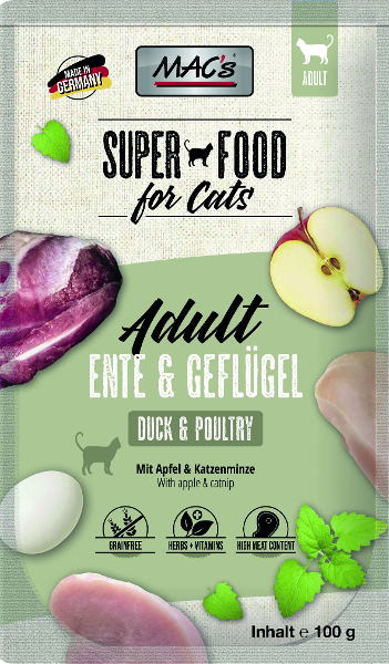 Mac's Kattenvoer Zakjes 100g eend & gevogelte