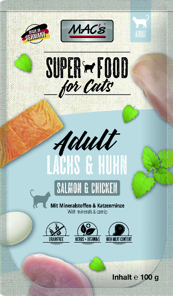 Mac's Kattenvoer Zakjes 100g zalm & kip