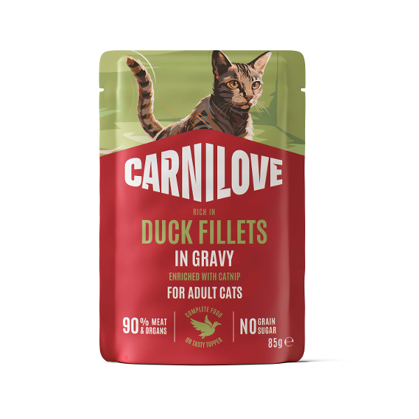 Carnilove katten zakjes in gravy 85g eend