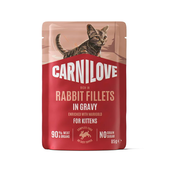 Carnilove katten zakjes in gravy 85g konijn kitten