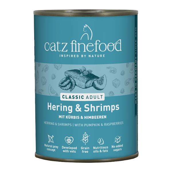 Catz Finefood CLASSIC Adult 400g Haring & Garnalen Catz Finefood CLASSIC Adult 400g Haring & Garnalen