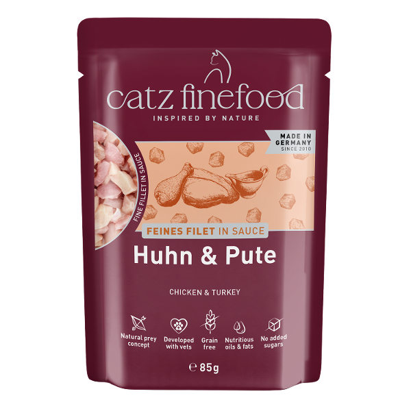 Catz Finefood FEINES FILET IN SAUCE 85g kip & kalkoen