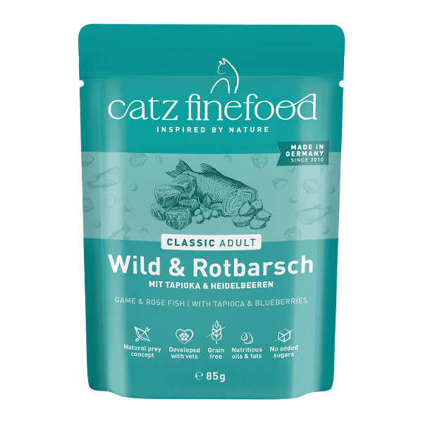 Catz Finefood CLASSIC Adult 85g Wild & Roodbaars Catz Finefood CLASSIC Adult 85g Wild & Roodbaars