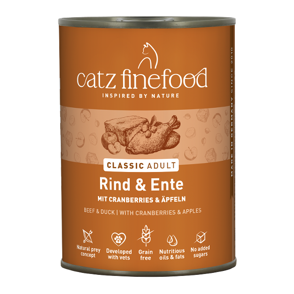 Catz Finefood CLASSIC Adult 400g Rund & Eend Catz Finefood CLASSIC Adult 400g Rund & Eend