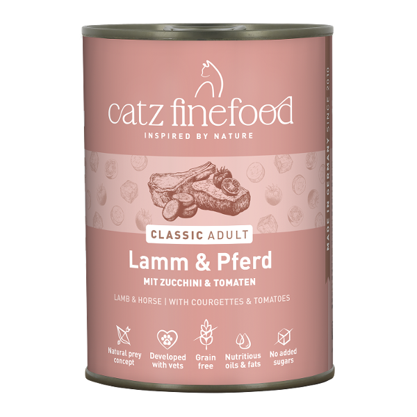 Catz Finefood CLASSIC Adult 400g Lam & Paard Catz Finefood CLASSIC Adult 400g Lam & Paard