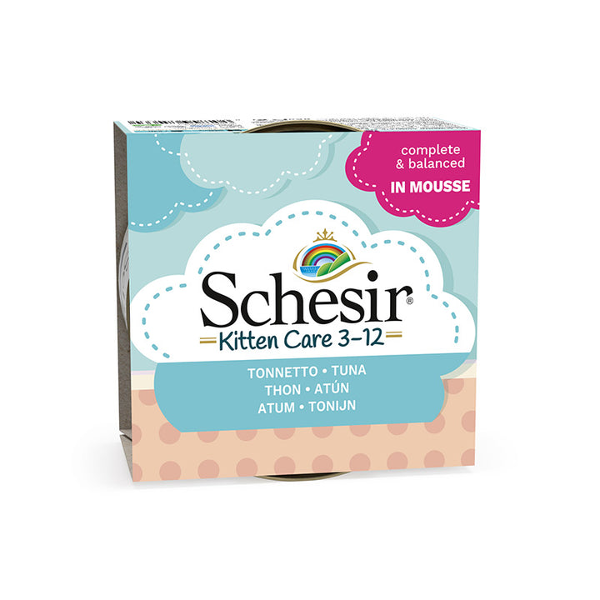 Schesir Kitten Care 3-12 tuna in mousse 85g in can Schesir Kitten Care 3-12 tuna in mousse 85g in can