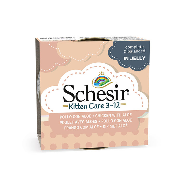 Schesir Kitten Care 3-12 chicken with aloe in jelly 85g Schesir Kitten Care 3-12 chicken with aloe in jelly 85g
