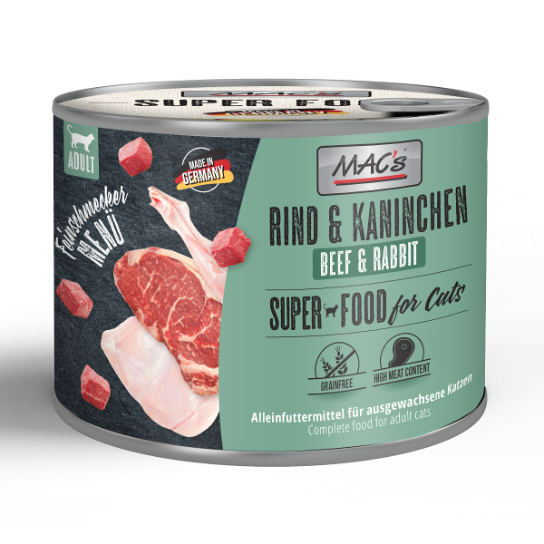Mac's Cat Fijnproever blik 200g rund & konijn
