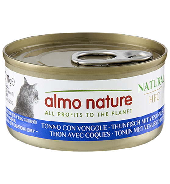 Almo Nature Kattenvoer HFC Natural 70g tonijn & schelpen Almo Nature Kattenvoer HFC Natural 70g tonijn & schelpen