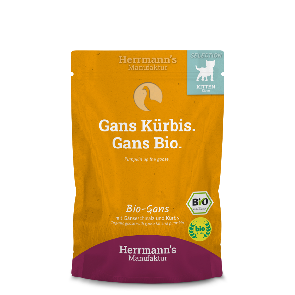 Herrmann's Kittenvoer - Gans met Ganzenvet & Pompoen Herrmann's Kittenvoer - Gans met Ganzenvet & Pompoen