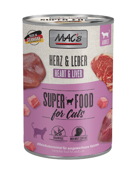Mac's Katten Natvoer Blikjes 400g hart & lever