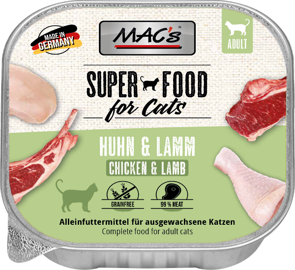 Mac's Kattenvoer Kuipjes 100g kip & lam Mac's Kattenvoer Kuipjes 100g kip & lam